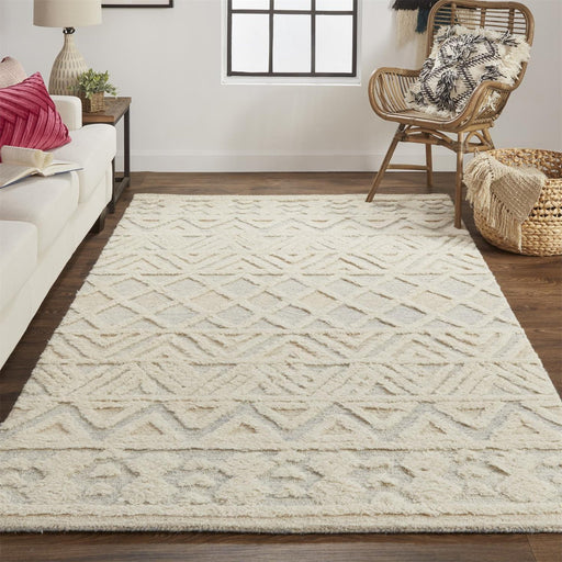 Feizy Anica 8005F Rug in Ivory / Blue