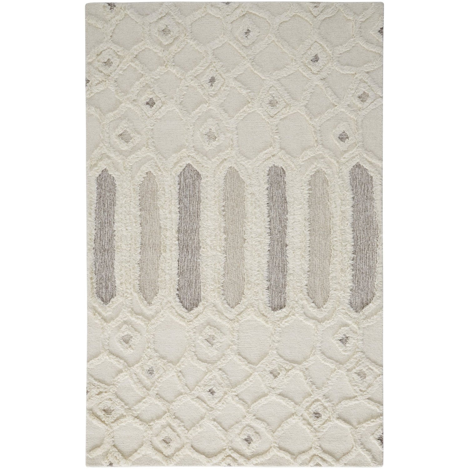 Feizy Anica 8013F Rug in Ivory / Taupe