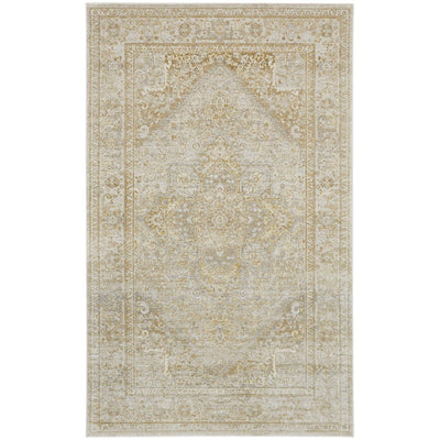 Feizy Aura 3734F Rug in Gold / Gray