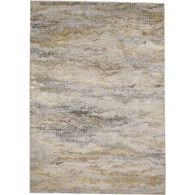 Feizy Aura 3735F Rug in Beige / Gold