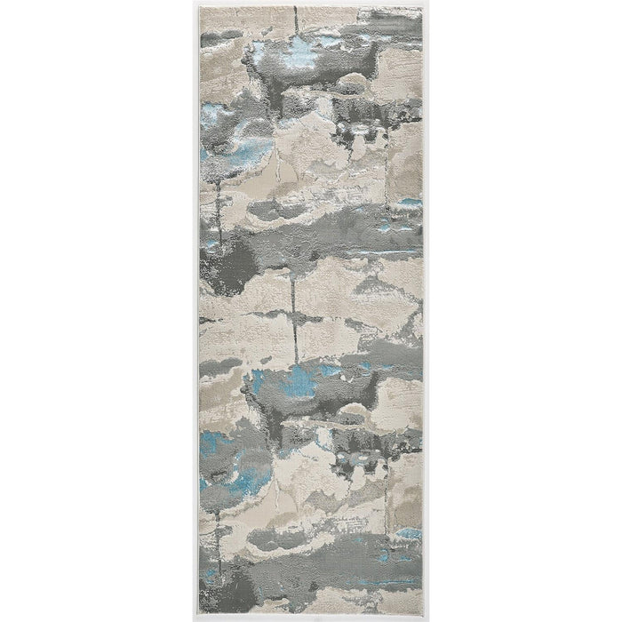 Feizy Azure 3525F Rug in Silver / Teal