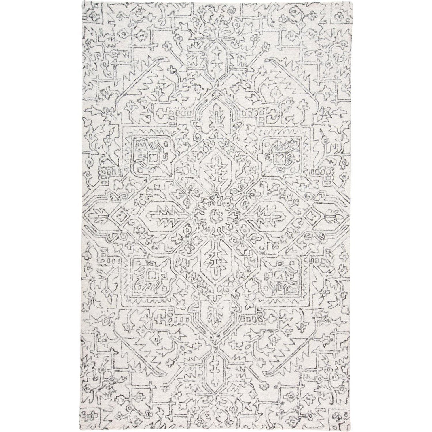 Feizy Belfort 8778F Rug in Ivory/Charcoal