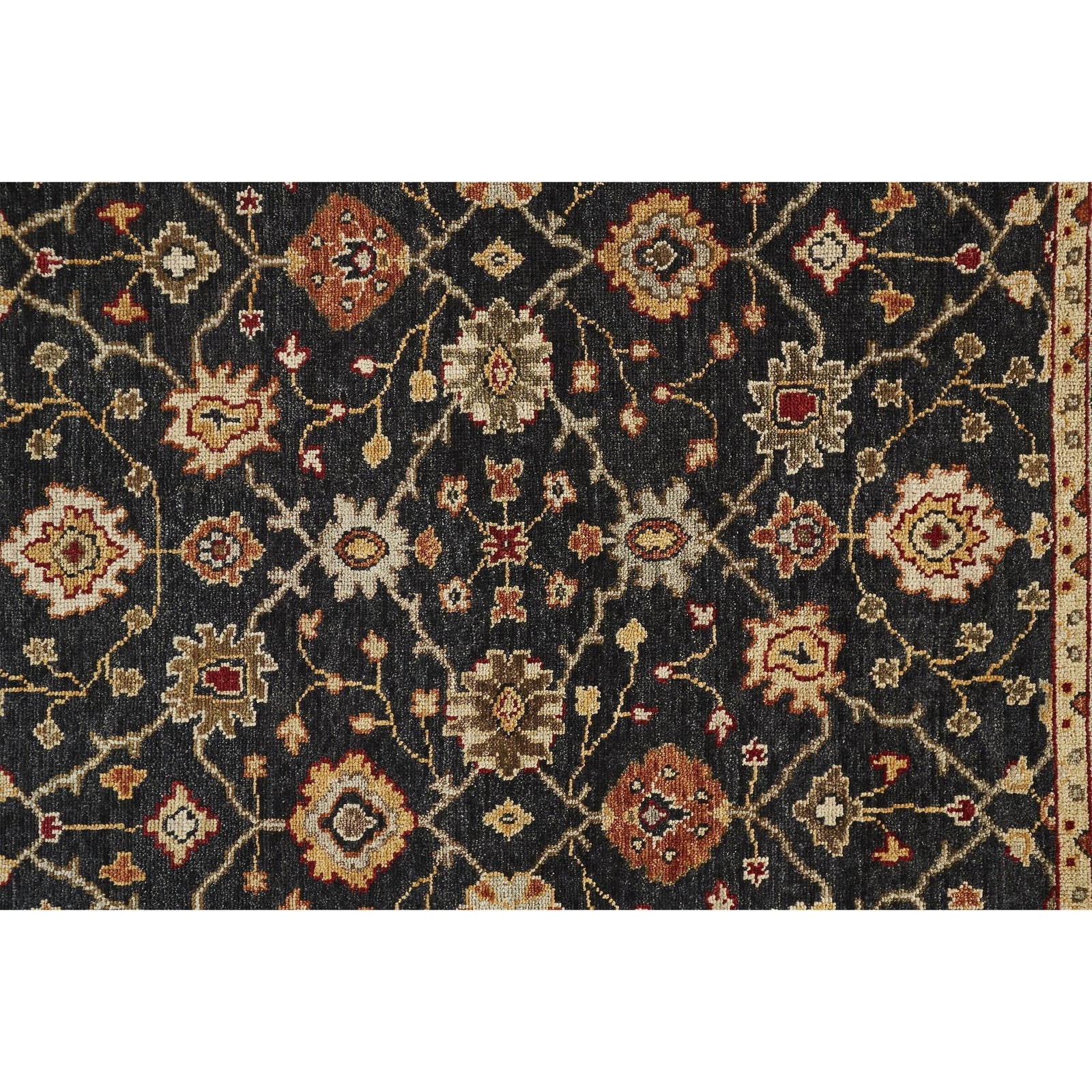 Feizy Carrington 6500F Rug in Black / Gold