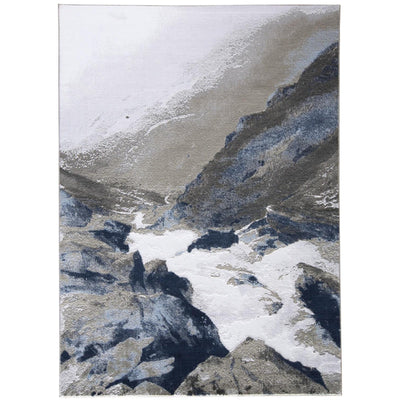 Feizy Gaspar 3838F Rug in Gray/White