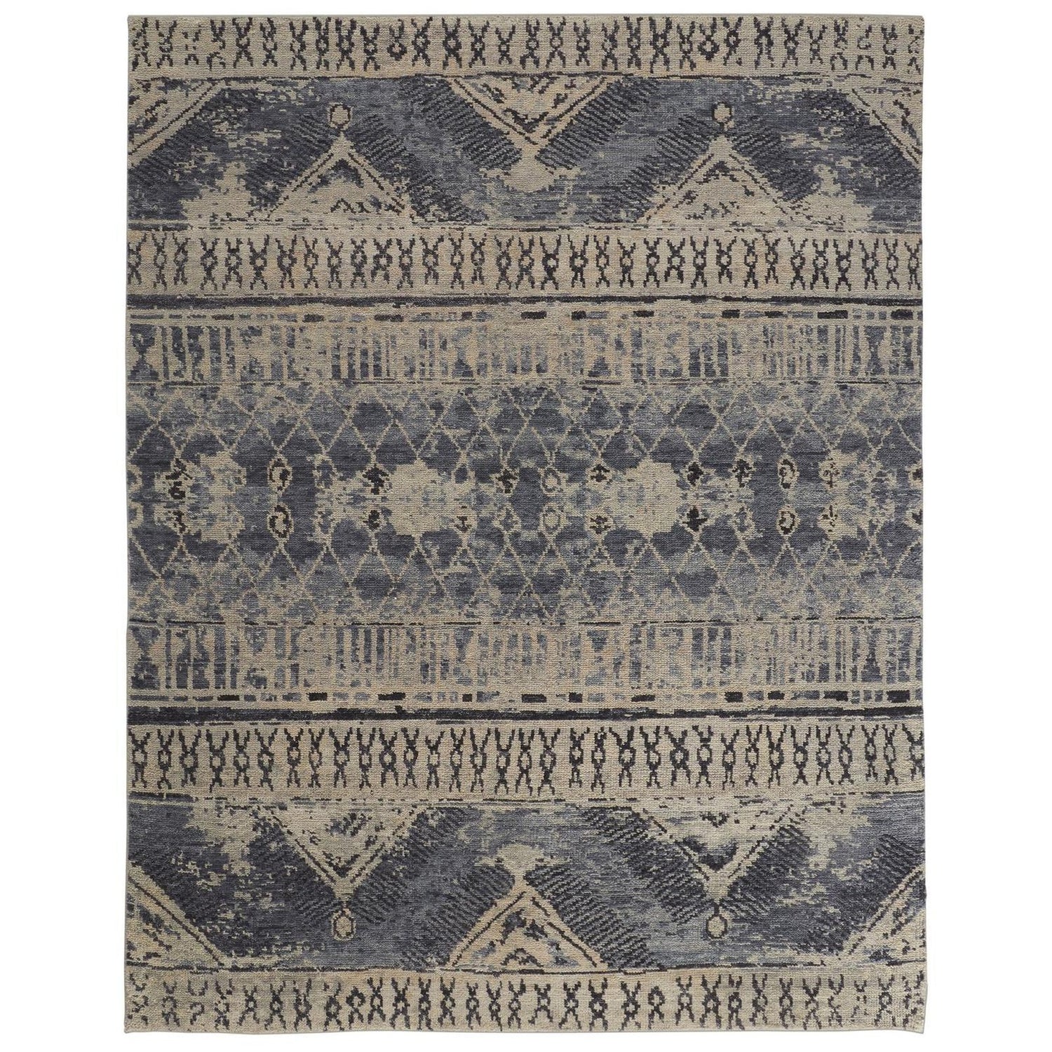 Feizy Palomar 6572F Rug in Blue / Tan