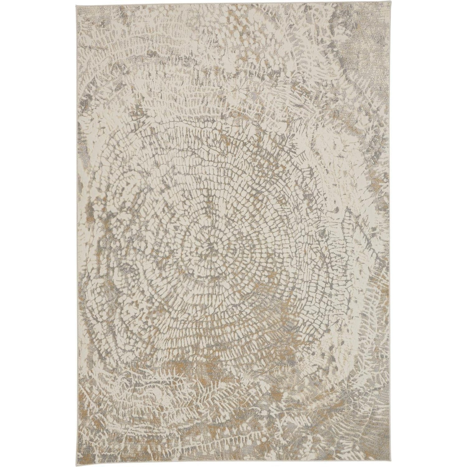 Feizy Parker 3702F Rug in Ivory / Gray