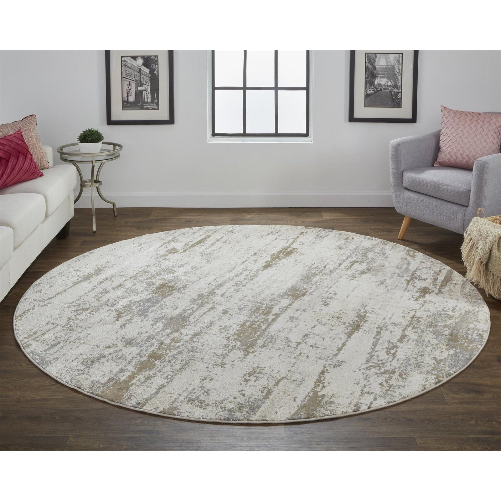 Feizy Parker 3719F Rug in Silver / Beige