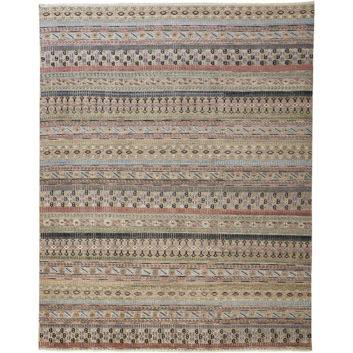 Feizy Payton 6498F Rug in Tan / Blue