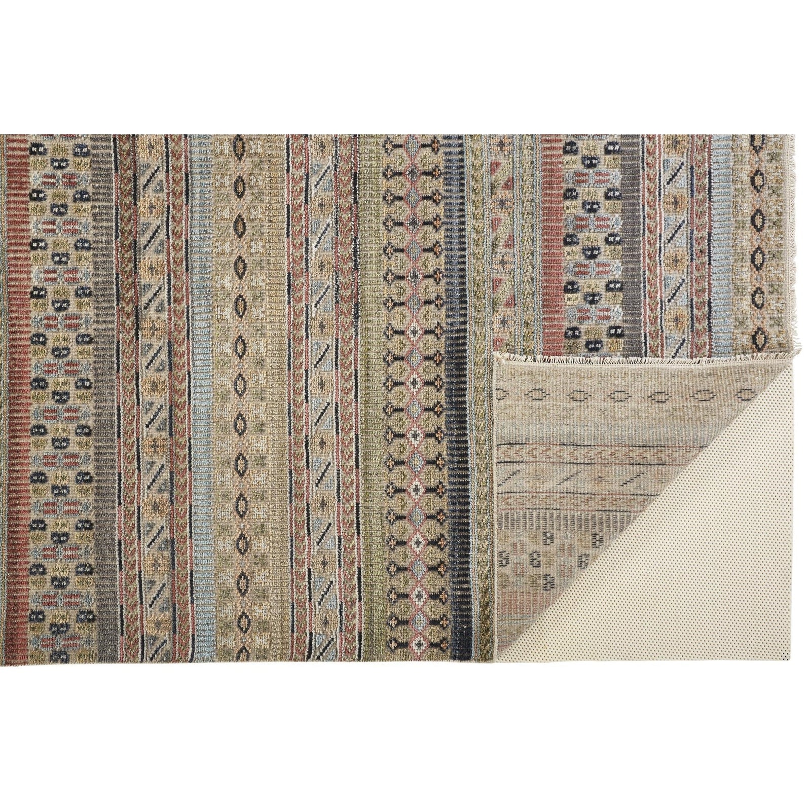 Feizy Payton 6498F Rug in Tan / Blue