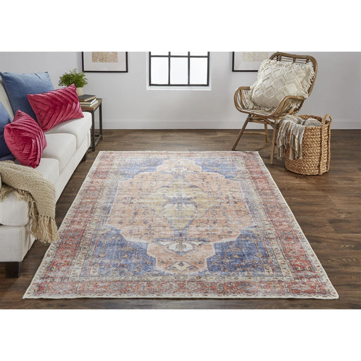 Feizy Percy 39APF Rug in Rust / Blue