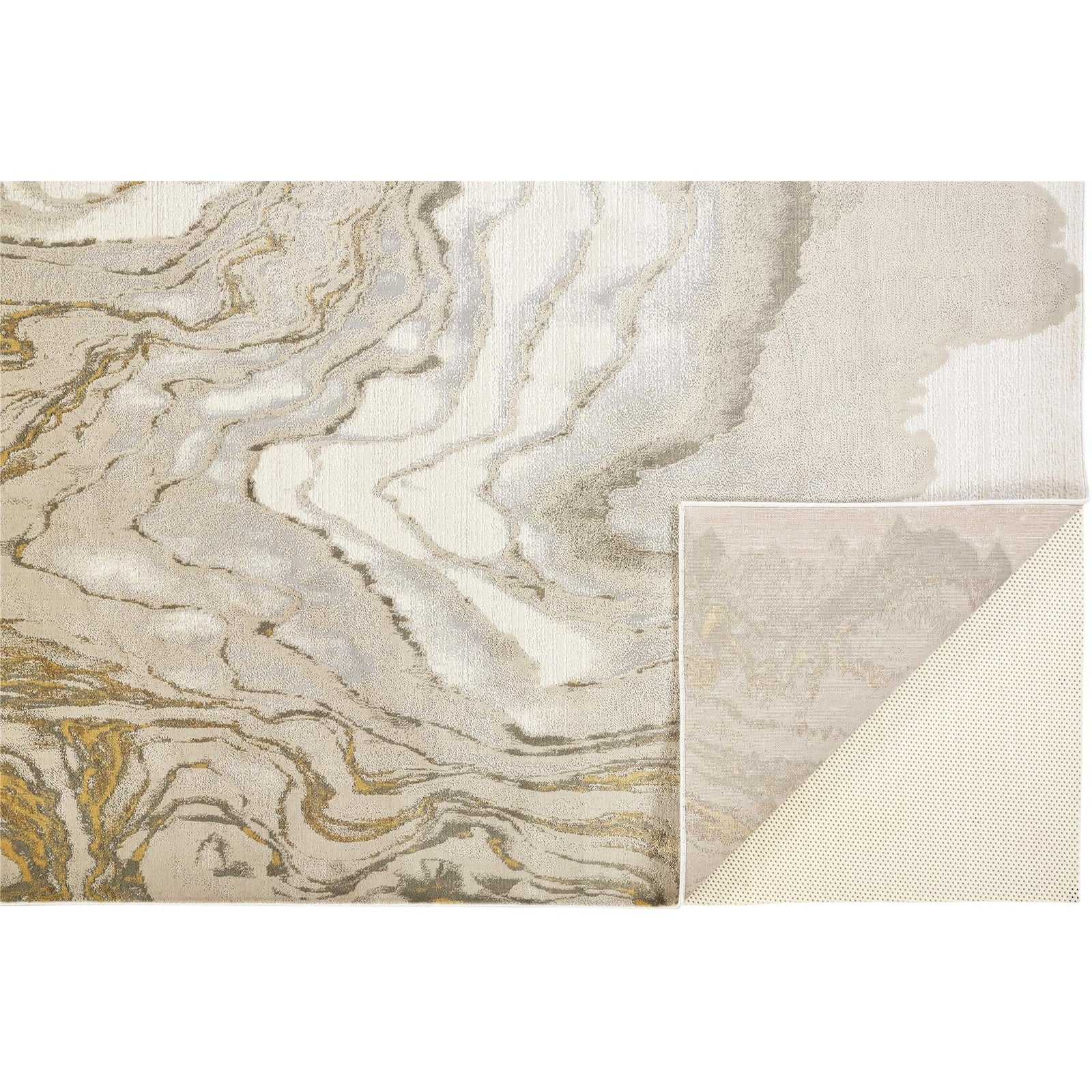 Feizy Waldor 3602F Rug in Gold / Ivory