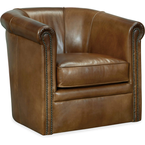 Hooker Furniture Axton Swivel Leather Club Chair