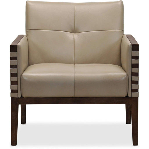 Hooker Furniture Carverdale Leather Club Chair with Wood Frame