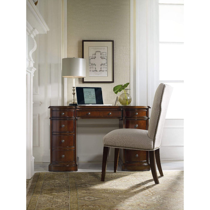 Hooker Furniture Cherry Knee-Hole Desk-Bow Front