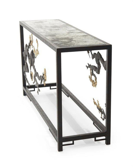John Richard Sculpted Console Table In Antique Brass