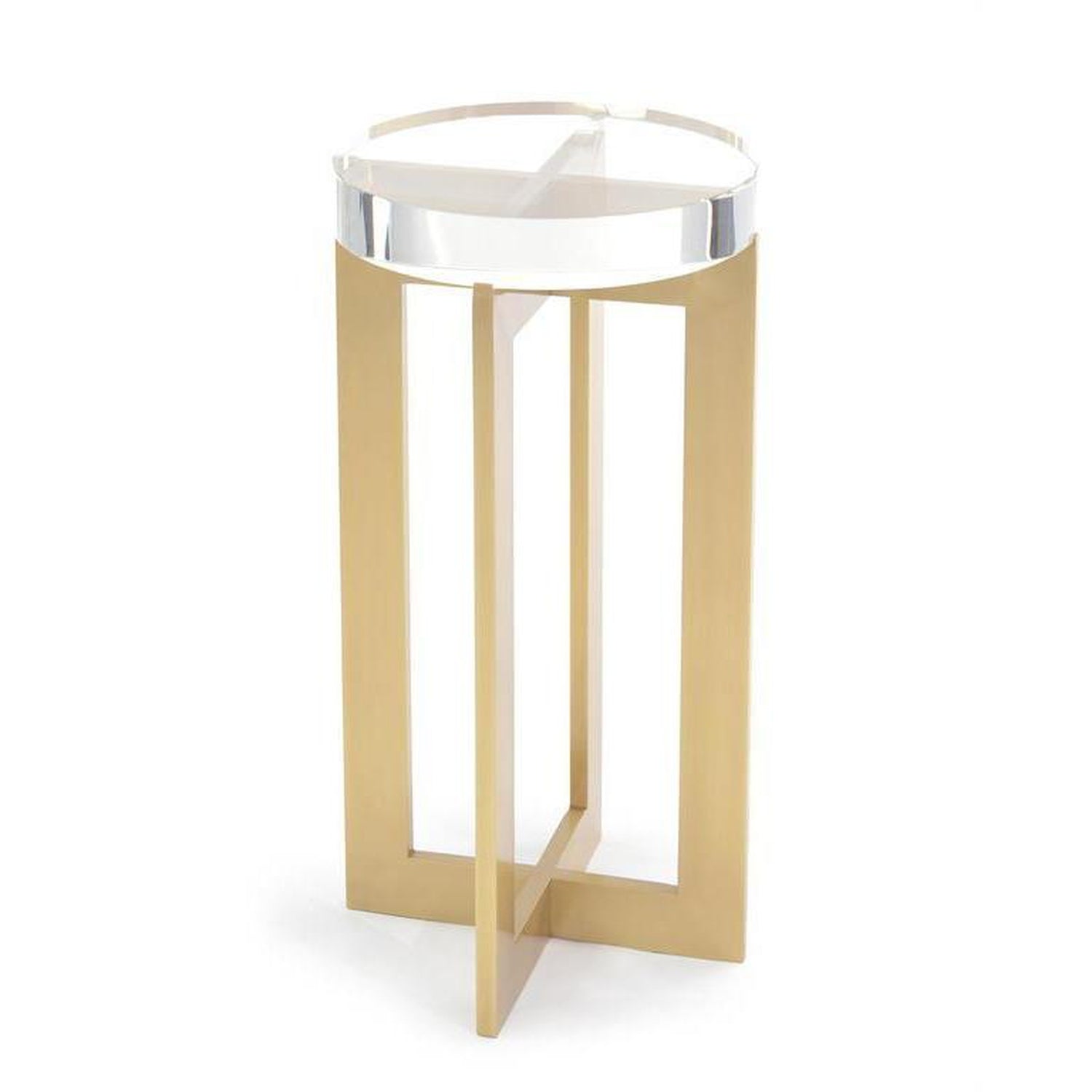 John Richard Brass And Crystal Martini Table