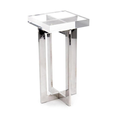 John Richard Polished Nickel And Crystal Martini Table