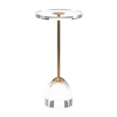 John Richard Brass And Acrylic Martini Side Table Tall