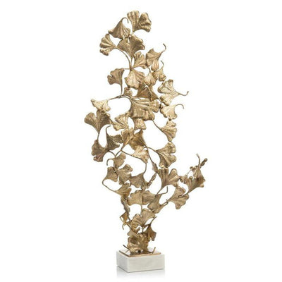 John Richard Ginkgo Leaves On White Marble