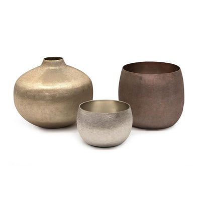 John Richard Set Of Three Mink Medley Artisan Vases