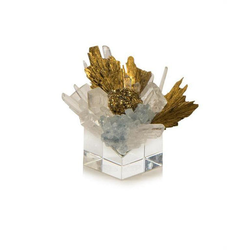 John Richard Stone Cluster In Clear, Yellow Quartz, And Gold