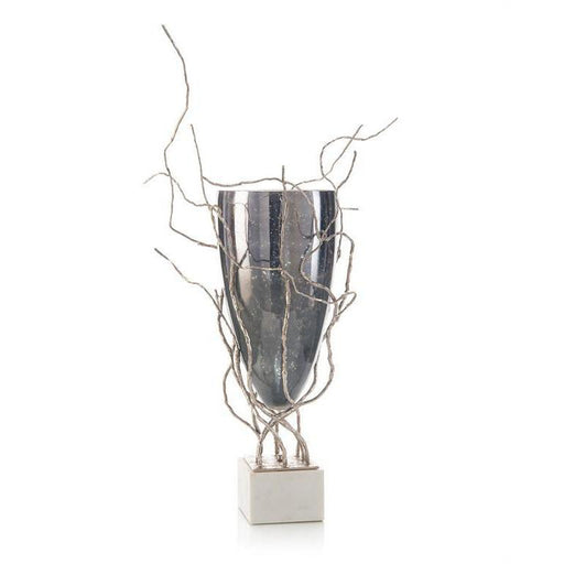 John Richard Profusion Of Saplings In Nickel With Glass Vase