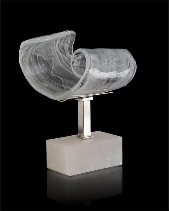 John Richard Clear And White Horizontal Glass Curl