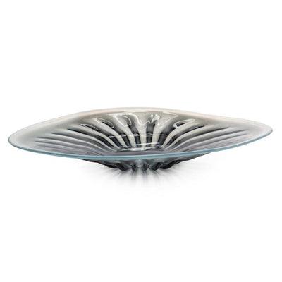 John Richard Rays Of Blue And White Glass Charger