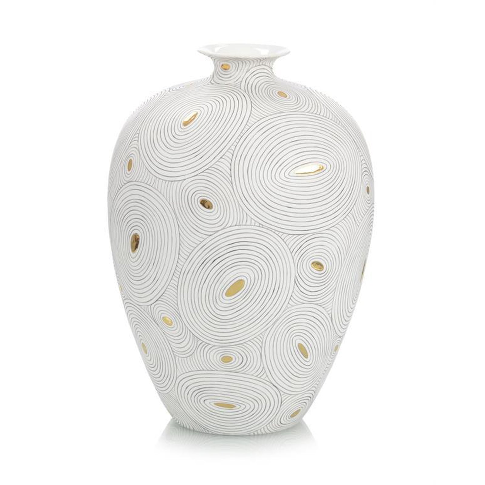 John Richard White Porcelain Vase With Gold