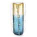 John Richard Blue And Yellow Rippled Handblown Glass Vase Ii