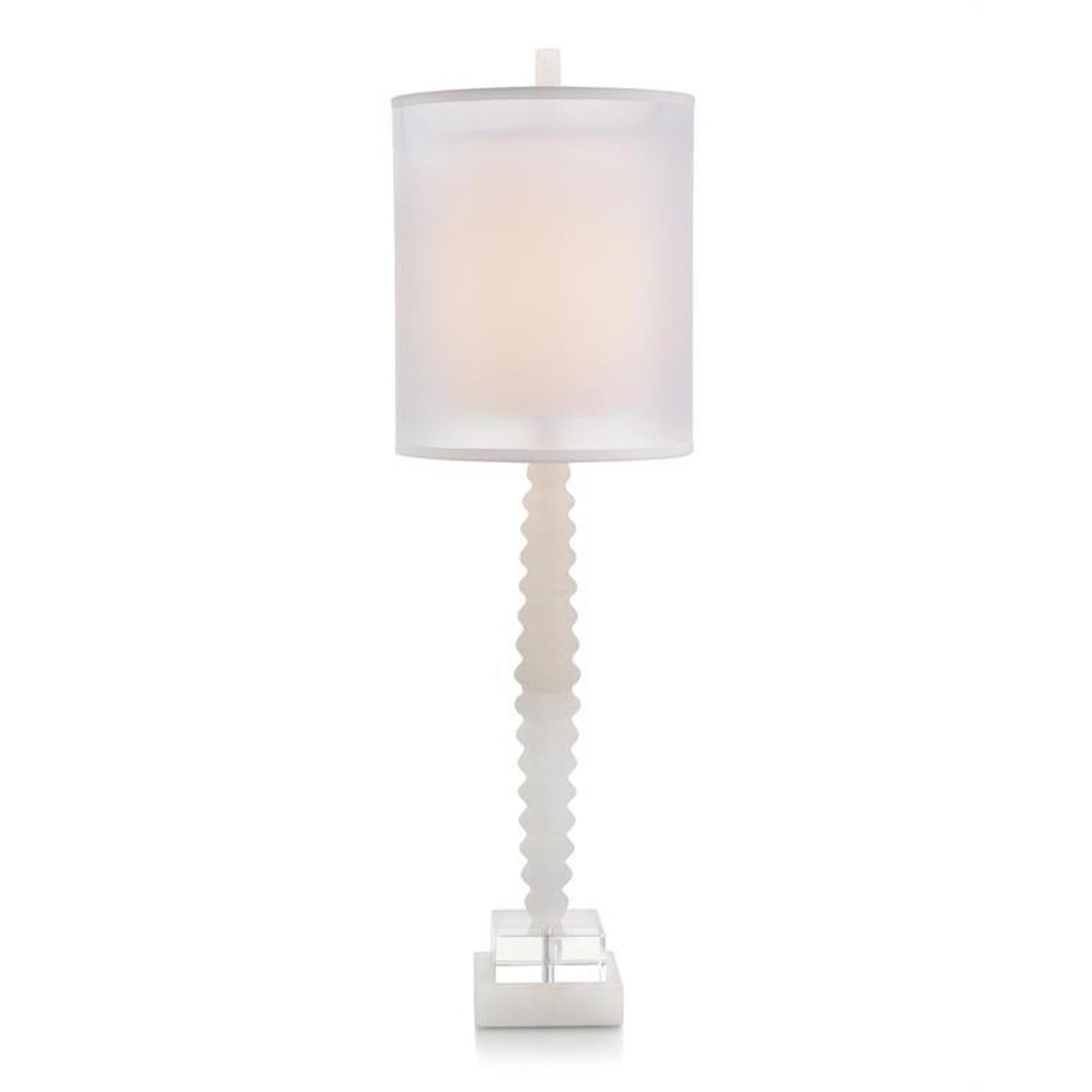 John Richard Rippled Alabaster And Crystal Table Lamp