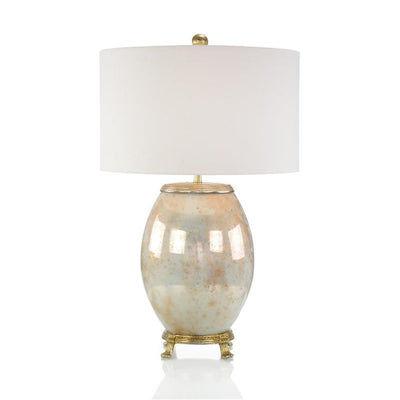 John Richard Melded White And Brass Table Lamp