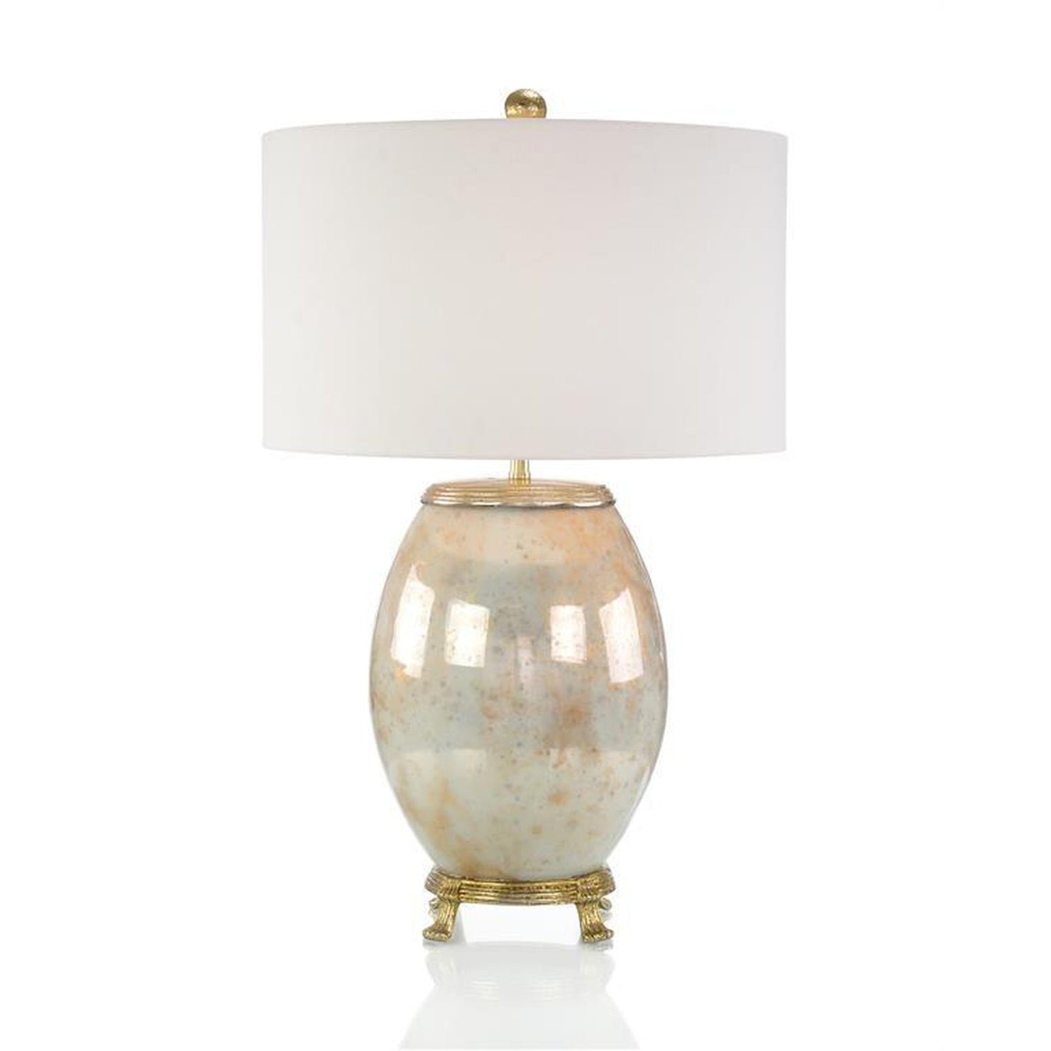 John Richard Melded White And Brass Table Lamp