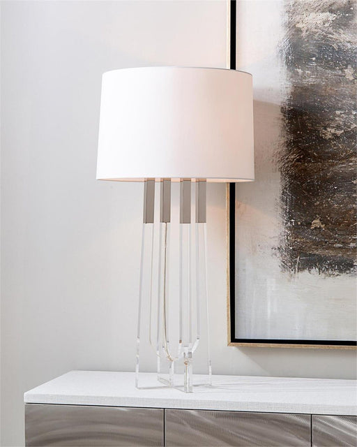 John Richard Acrylic Table Lamp With Polished Nickel