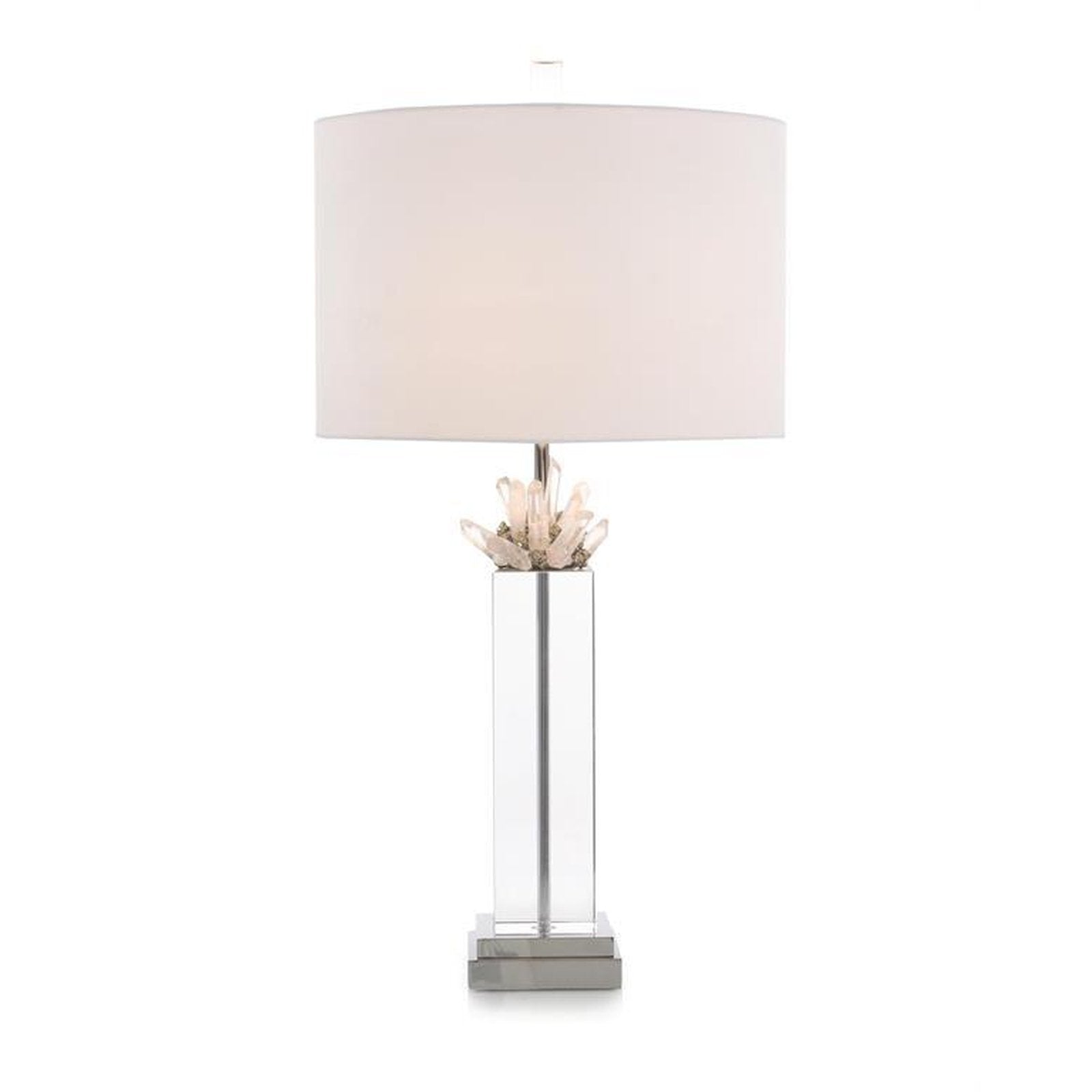 John Richard Quartz And Pyrite On Crystal Table Lamp