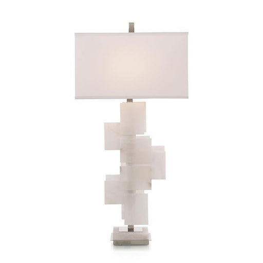 John Richard Mondrian In White Alabaster Table Lamp