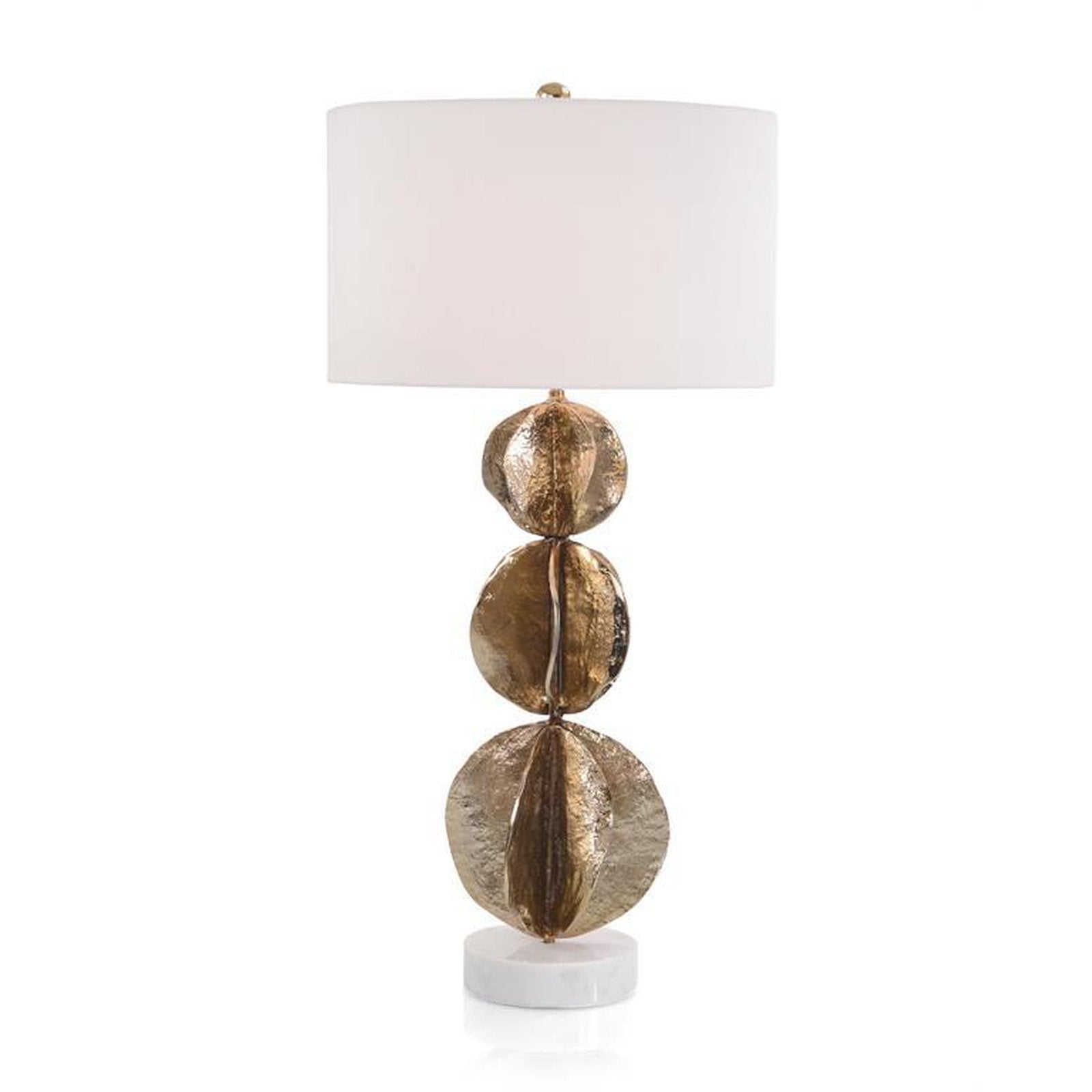 John Richard Three Flowing Wave Spheres Brass Table Lamp