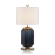 John Richard Navy Blue Glass And Brass Table Lamp