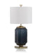 John Richard Navy Blue Glass And Brass Table Lamp