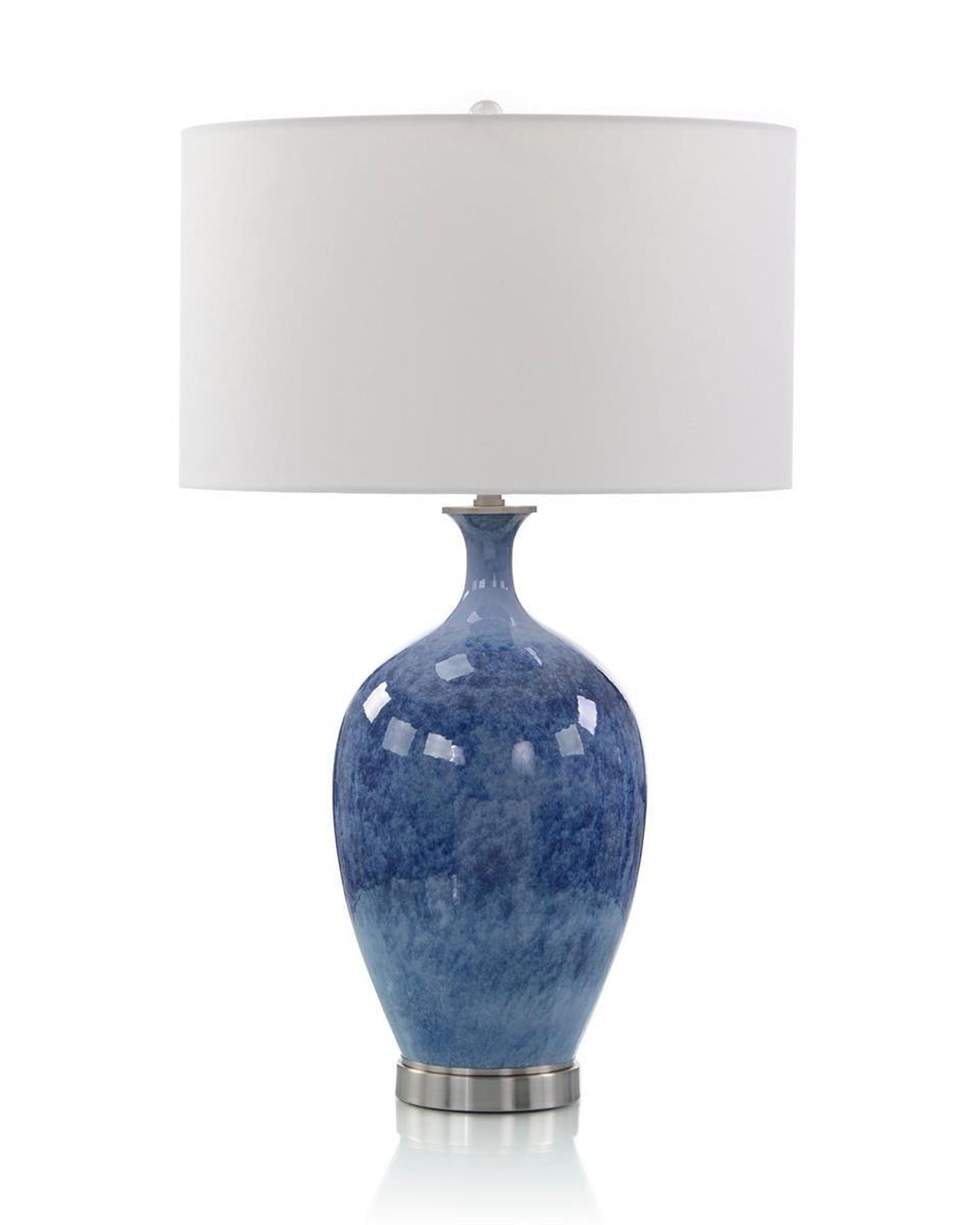 John Richard Cerulean Blue Porcelain And Brushed Nickel Table Lamp