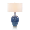John Richard Cerulean Blue Porcelain And Brushed Nickel Table Lamp