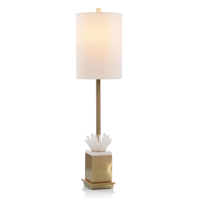 John Richard Selenite And Coffee Bronze Buffet Lamp