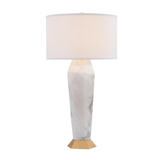 John Richard Marble And Gold Leaf Hexagon Table Lamp