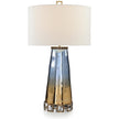 John Richard Sapphire Blue And Cognac Glass Table Lamp