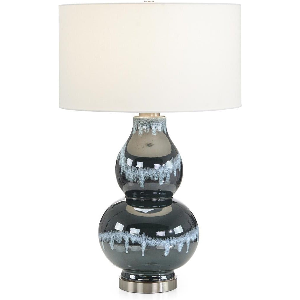 John Richard Navy Blue Rain Ceramic Table Lamp