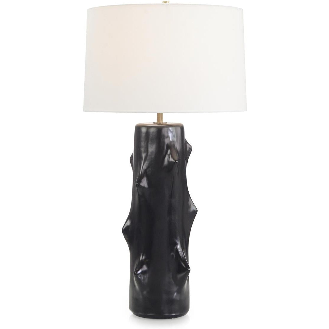 John Richard Black Ceramic Sculpted Table Lamp