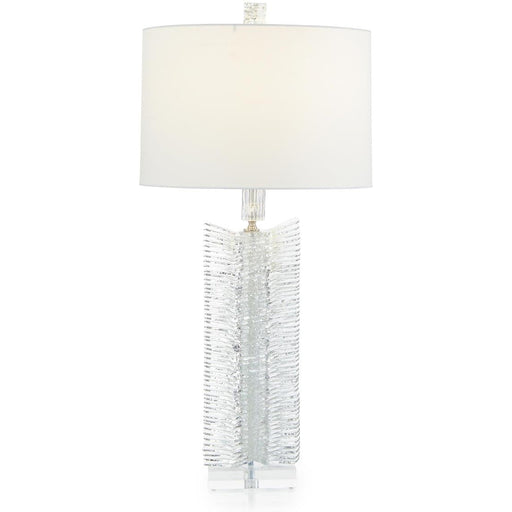 John Richard Clear-Cut Glass Column Table Lamp