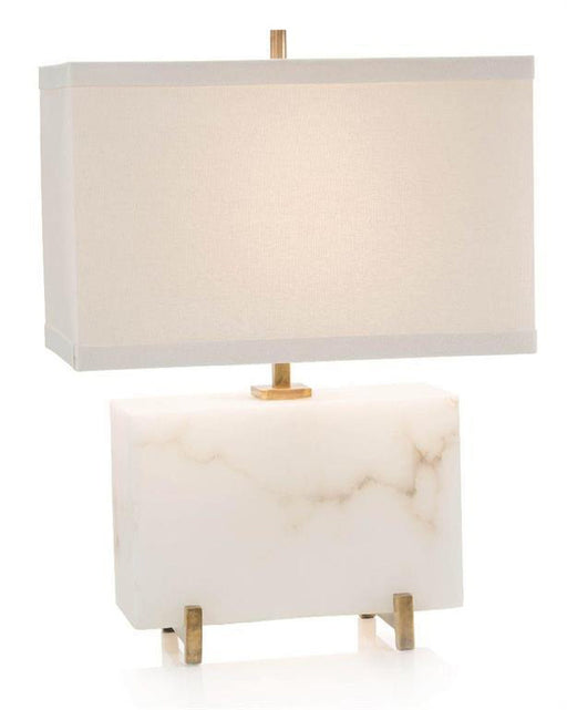 John Richard Alabaster Horizontal Block Table Lamp