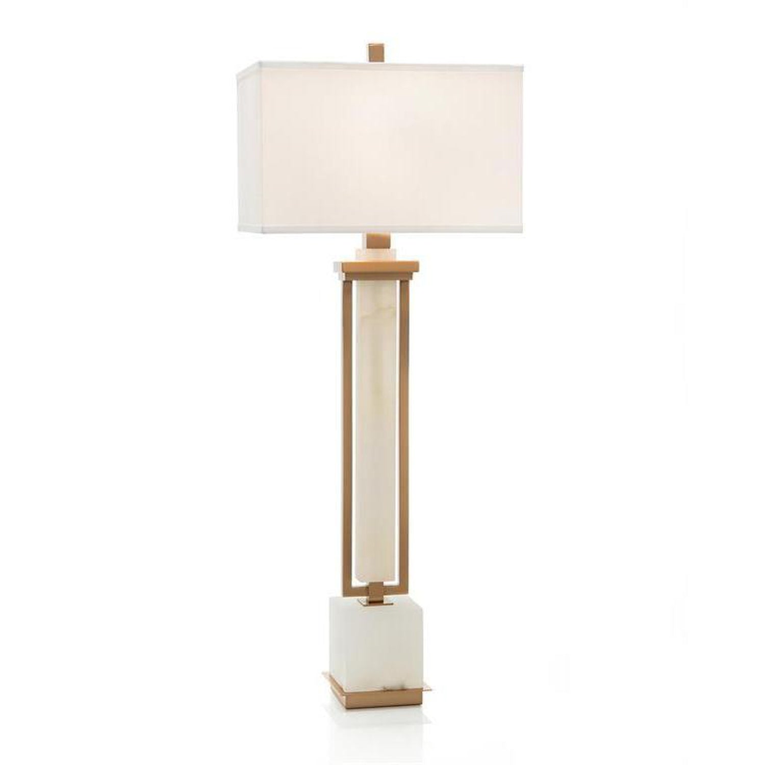John Richard Coffee Bronze And White Alabaster Buffet Lamp