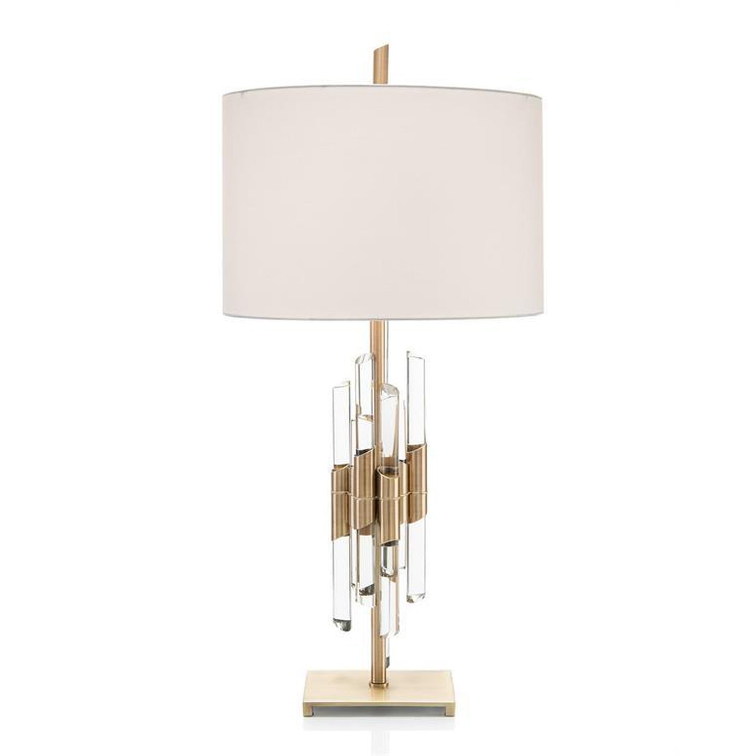 John Richard Brass And Crystal Rod Table Lamp